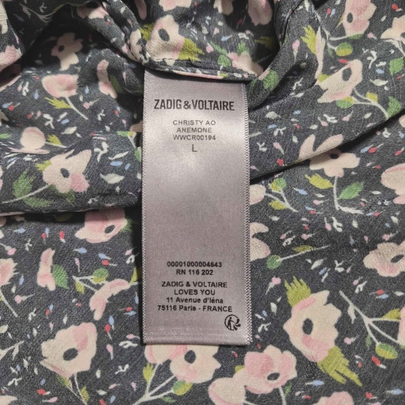 Zadig & Voltaire NWT Christy Anemone Floral Print Racerback Coquette Lace Tank L - Picture 10 of 12